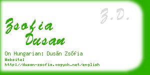 zsofia dusan business card
